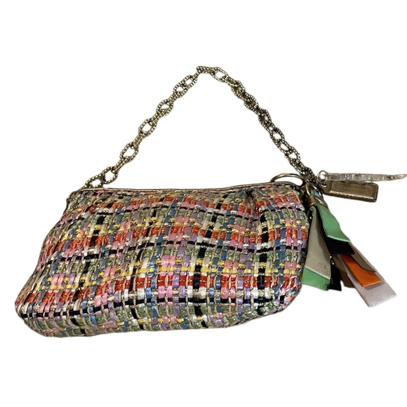 Vintage Coach Multi Ribbon & Woven Threaded & Chain Clutch Purse - Picture 4 of 11